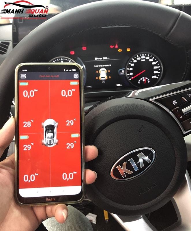 Cảm biến áp suất lốp theo xe Kia Seltos theo dõi được trên điện thoại