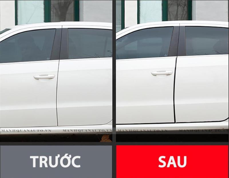 Trước và sau khi dán gioăng chữ U cho ô tô