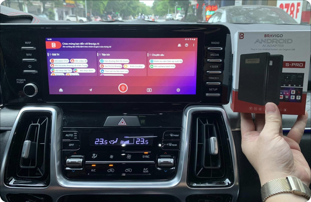 Bravigo Android box S22 Pro chính hãng cho ô tô