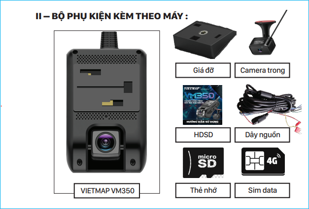 Bộ phụ kiện Camera hành trình Vietmap VM350 