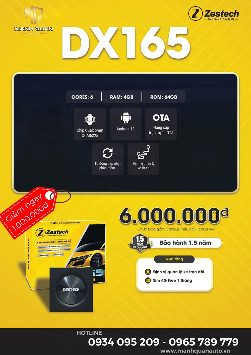 Android Box Zestech DX165 Thế Hệ 2 Bảng giá android box Zestech DX165 thế hệ 2