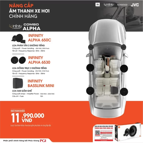 Nâng cấp âm thanh xe hơi Combo Infinity Alpha