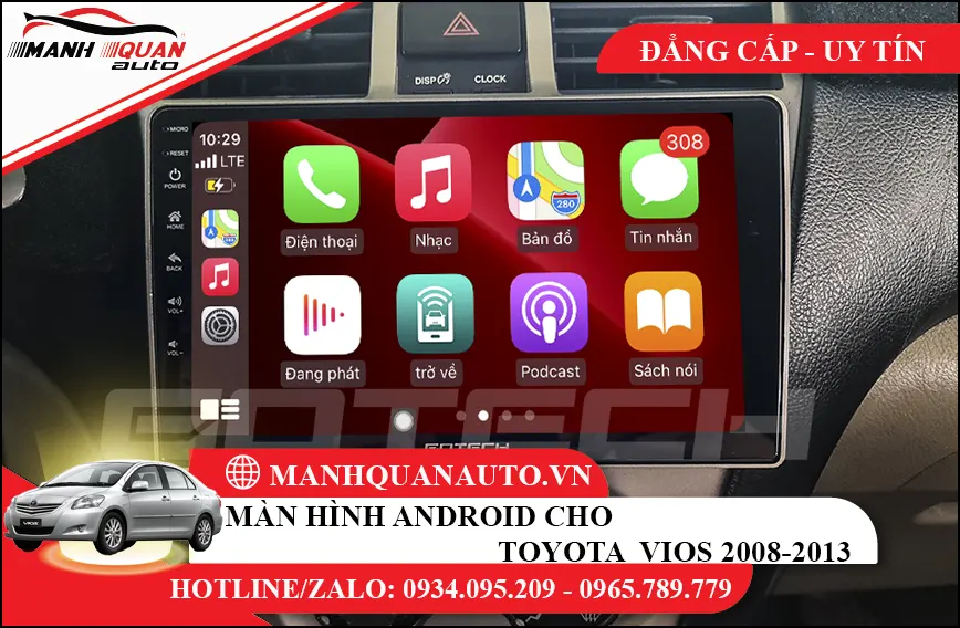 Màn hình android cho Toyota Vios 2008-2013