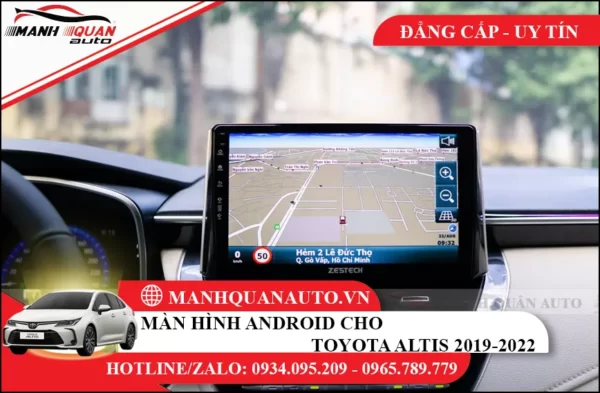 Màn hình android cho toyota Altis 2019-2022