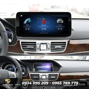Trước và sau khi lắp màn hình android Fly cho Mercedes E Class 2009-2015