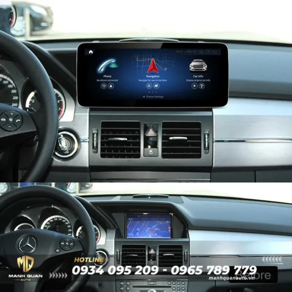 Trước và sau lắp màn hình android cho Mercedes Benz GLK 2009-2015 4.0