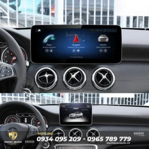 Trước và sau khi lắp màn hình android liền camera Fly cho Mercedes Benz CLA 2011-2018