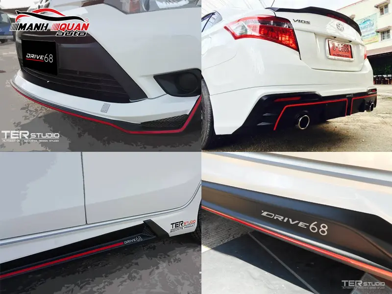 Body Kit Mẫu Drive 68 Series có 4 chi tiết: cản trước, cản sau và ốp hông.