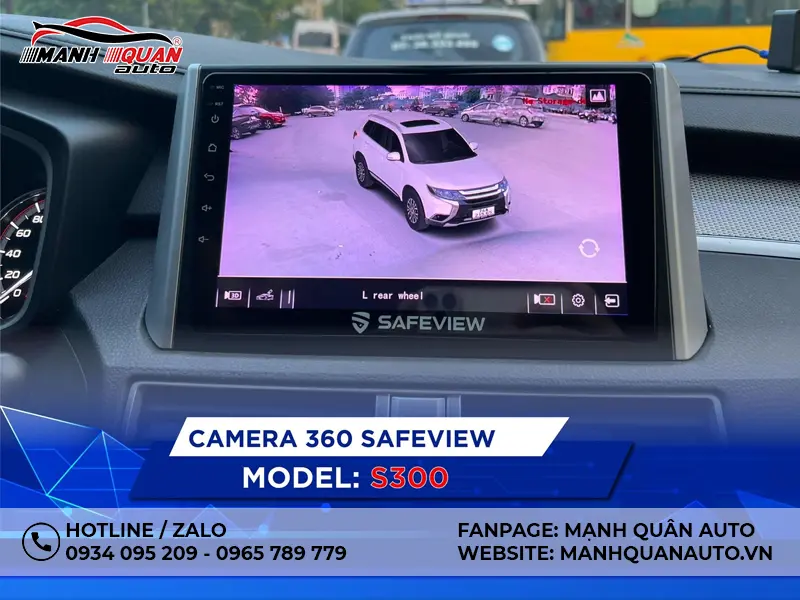 Lắp camera 360 Safeview S300 chính hãng và uy tín tại Mạnh Quân Auto.