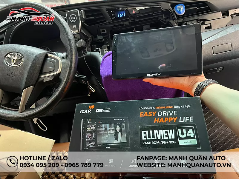 Lắp màn hình android Elliview cho ô tô có ảnh hưởng đến xe zin không? Thời gian lắp đặt?