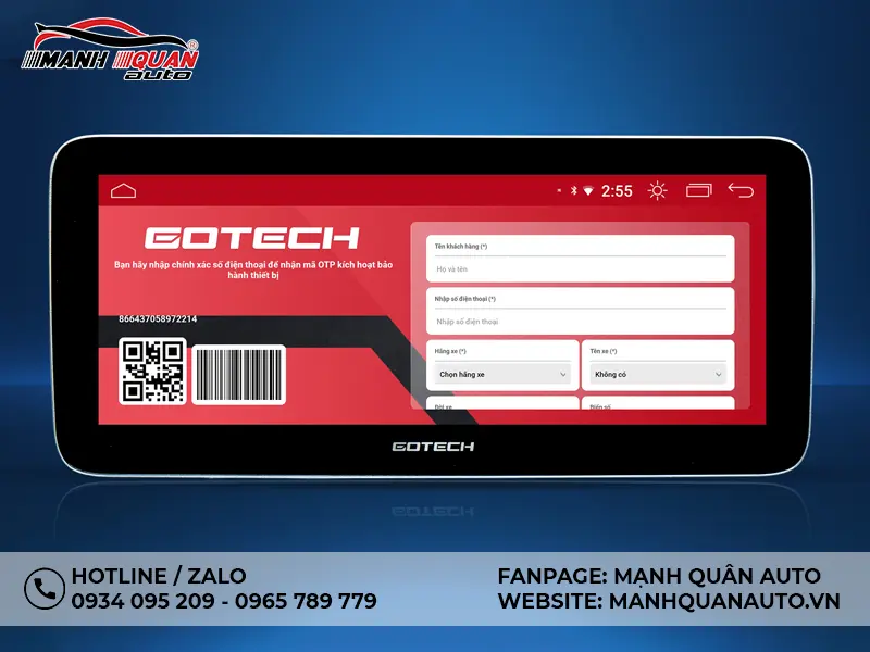 Bảo hành điện tử thông qua Gotech Service.