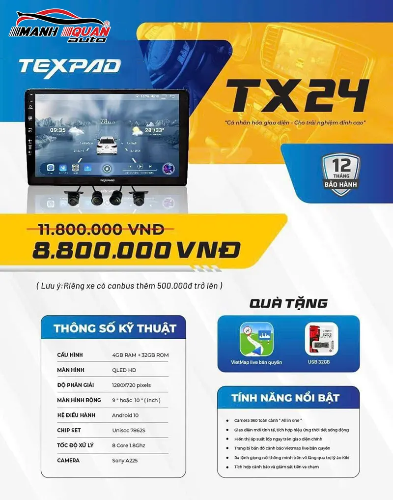 Bảng giá màn hình Texpad TX24