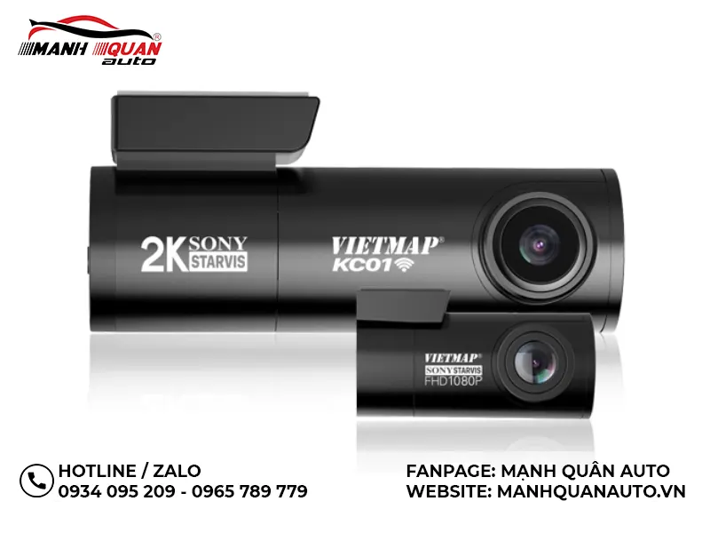 Camera hành trình Vietmap có thiết kế nhỏ gọn và hiện đại, hài hòa với nội thất xe.