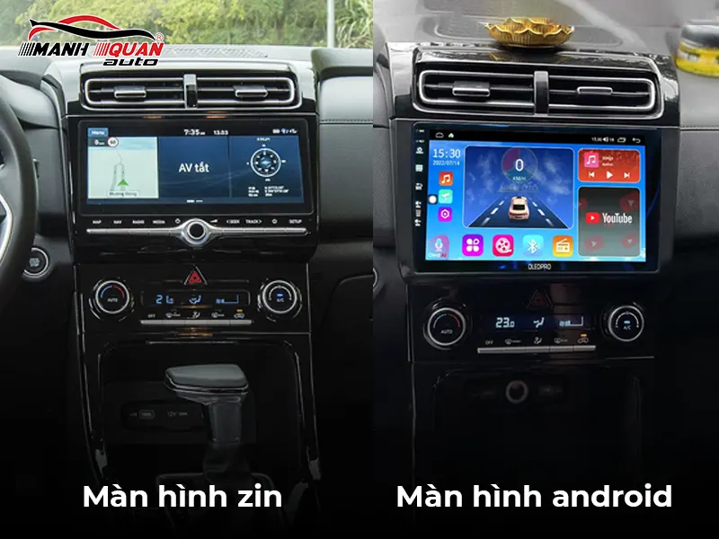 Sự khác biệt giữa màn hình zin và màn hình android cho Hyundai Creta.