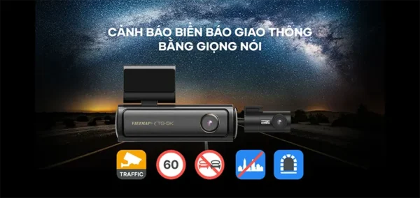 Camera hành trình TS-5K hỗ trợ cảnh báo giao thông bằng giọng nói