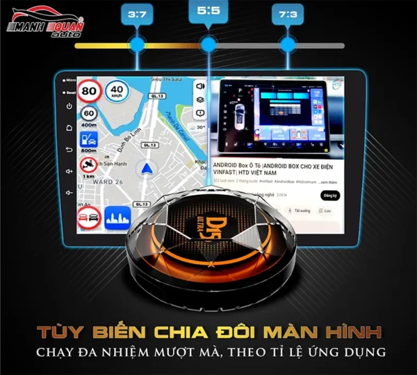 Chia đôi màn hình với nhiều tỷ lệ lựa chọn