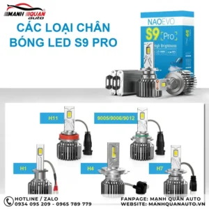 Các loại chân đèn của bóng Led Naoevo S9 Pro