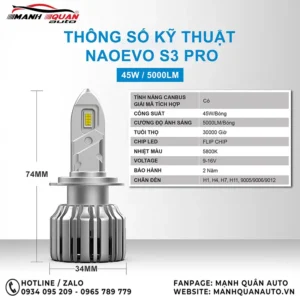 Thông số kỹ thuật Naoevo S3 Pro