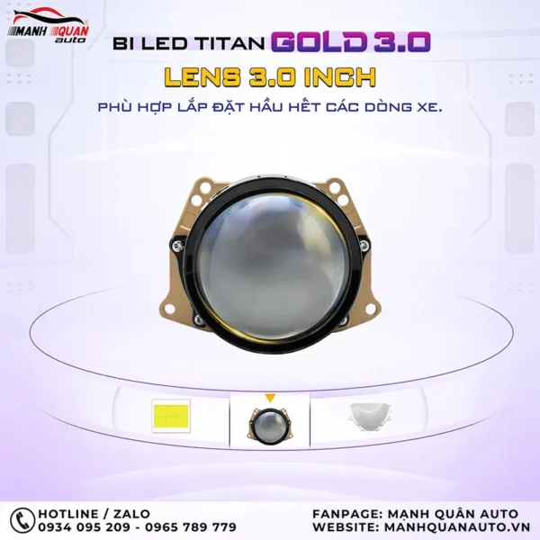 Mắt Lens 3.0 Inch của bi Led Titan Gold