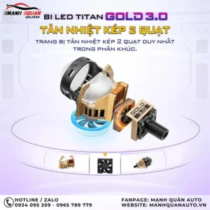 Công nghệ tản nhiệt bằng 2 quạt kép đầu tiên trên thị trường của bi Led Titan Gold 3.0