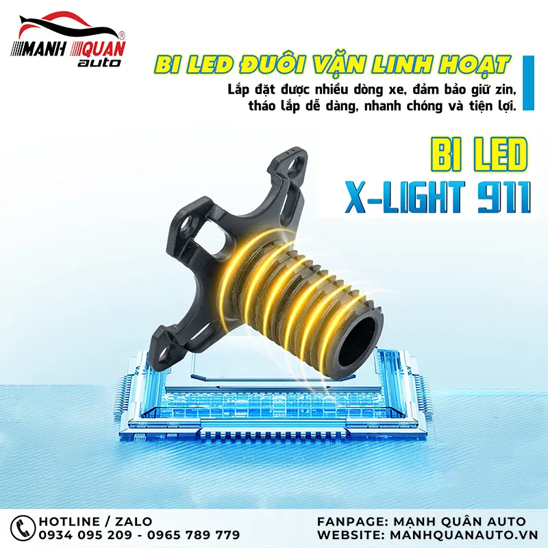 X-Light 911 được thiết kế đuôi vặn lắp zin 100% cho mọi mẫu xe