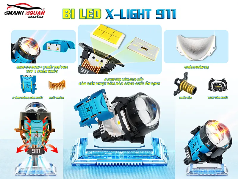 X-Light 911 sẽ là lựa chọn độ bi Led hot trong thời gian sắp tới cho các chủ xe