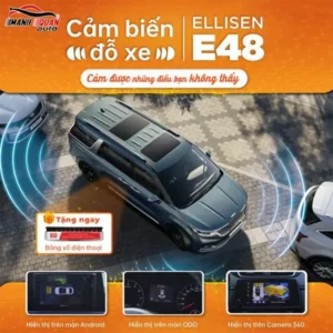 Cảm biến đỗ xe Ellisen E48 tích hợp được trên ODO, màn hình android và camera 360 độ