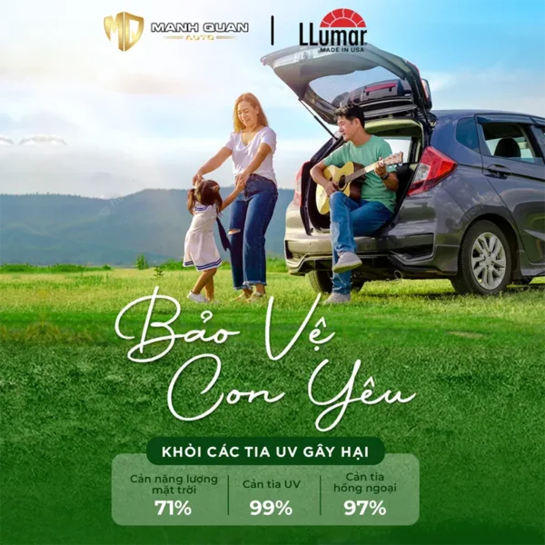 Phim cách nhiệt Llumar X bảo vệ bạn và mọi người bên trong xe