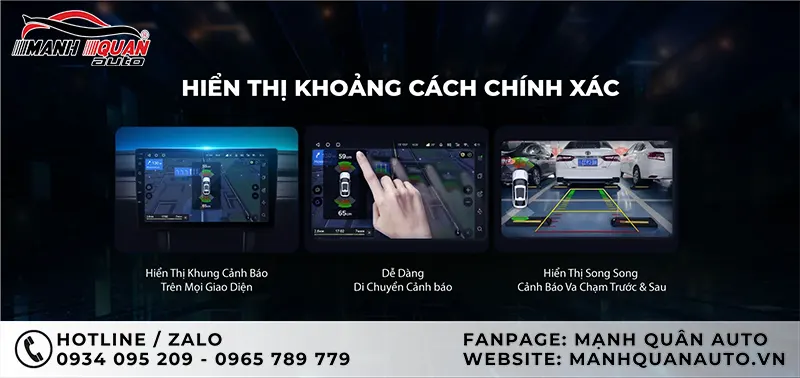 Cảm biến va chạm Teyes R2 hiển thị khoảng cách chính xác trên ODO và màn hình android Teyes xe hơi