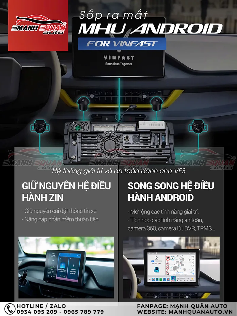 Màn hình android dành riêng cho Vinfast VF3