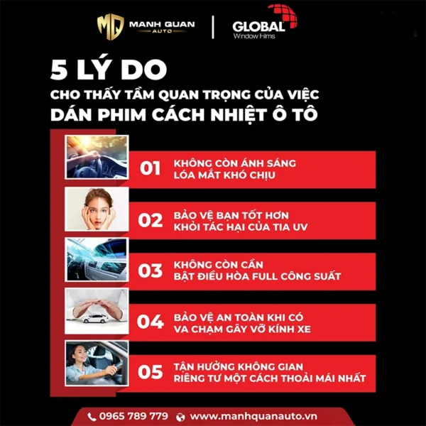 5 lý do nên dán phim cách nhiệt cho ô tô