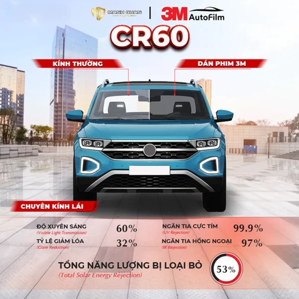 Phim cách nhiệt 3M Crystalline CR60 kính lái