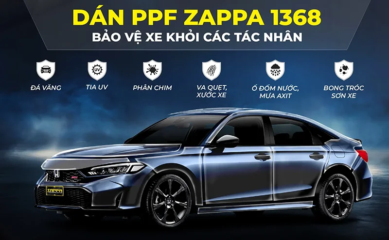 Lợi ích khi dan PPF Zappa 1368 cho ô tô