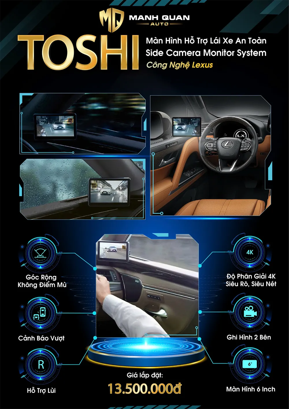 Bảng giá gương điện tử Toshi 4K