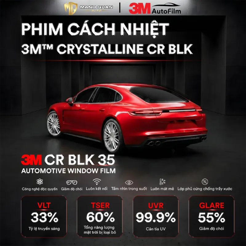 Phim Cách Nhiệt 3M Crystalline BLK Phim cách nhiệt 3M CR BLK 35