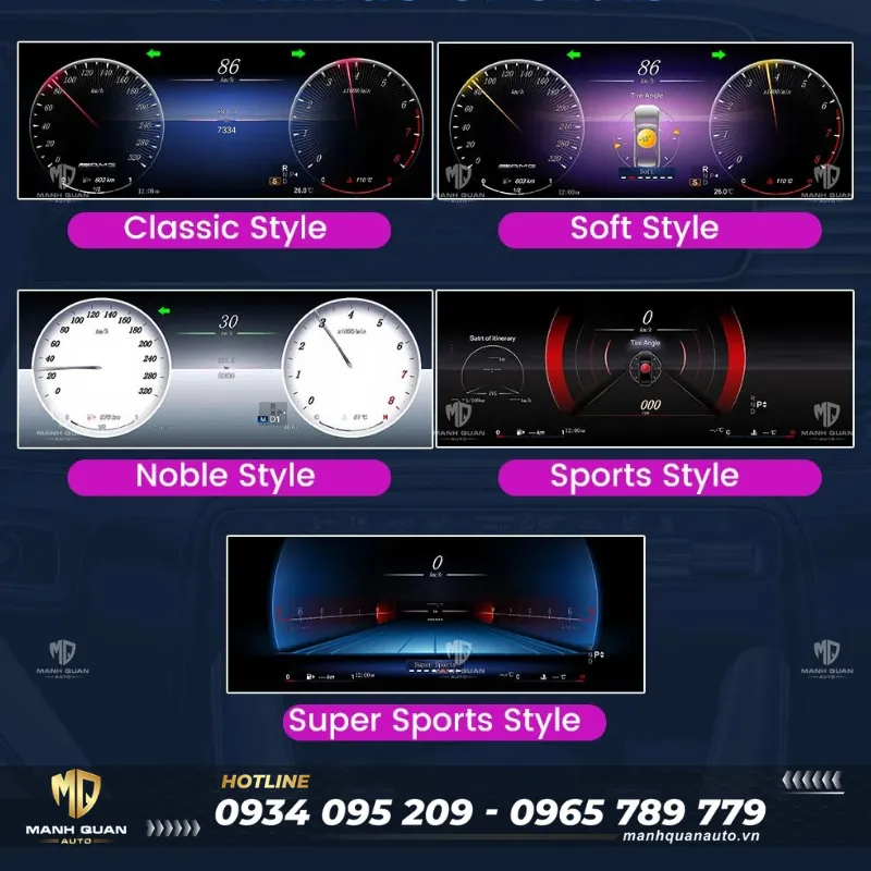 Màn hình đồng hồ LCD Mercedes C & GLC 2015-2019