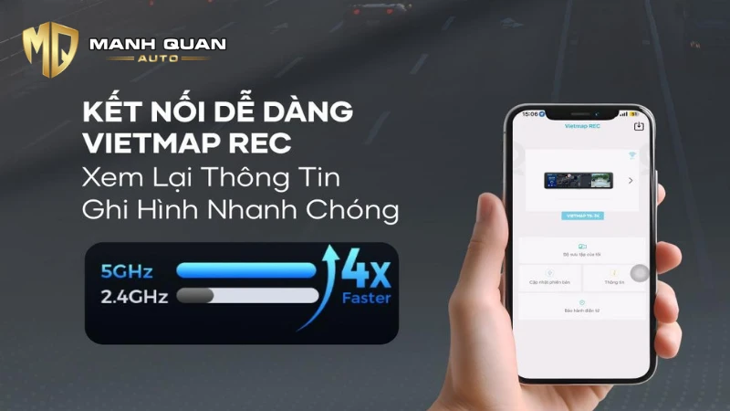 Camera hành trình gương Vietmap V740