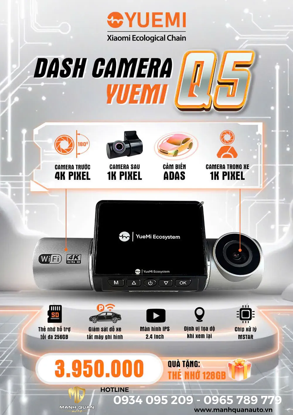 Camera Hành Trình Yuemi Q5 Bảng giá camera hành trình Xiaomi Yuemi A5