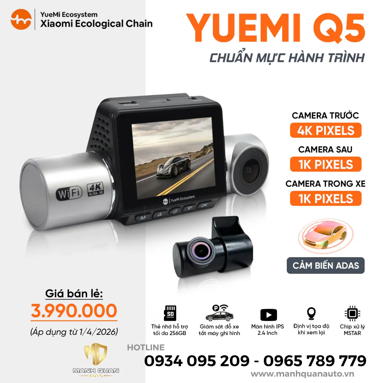 Camera Hành Trình Yuemi Q5 Bảng giá camera hành trình Yuemi Q5