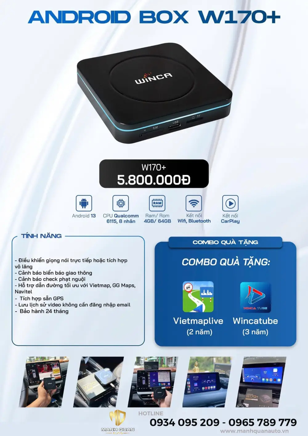 Bảng giá Android Box Winca W170+