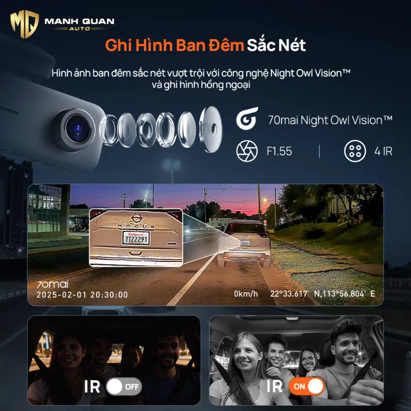 Camera Hành Trình 70mai T400 Camera hành trình 3 mắt 70mai T400