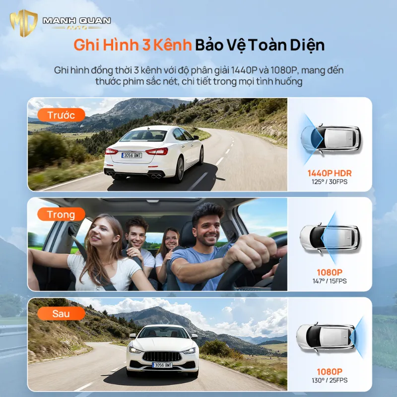 Camera Hành Trình 70mai T400 Camera hành trình 3 mắt 70mai T400