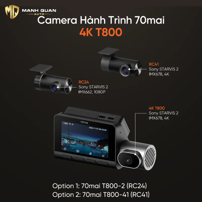 Camera Hành Trình 70mai T800 Camera hành trình 70mai 4K T800