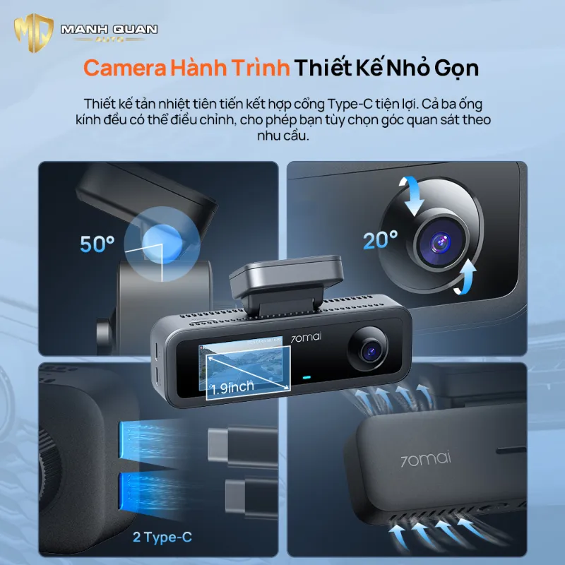 Camera Hành Trình 70mai T400 Camera hành trình 3 mắt 70mai T400
