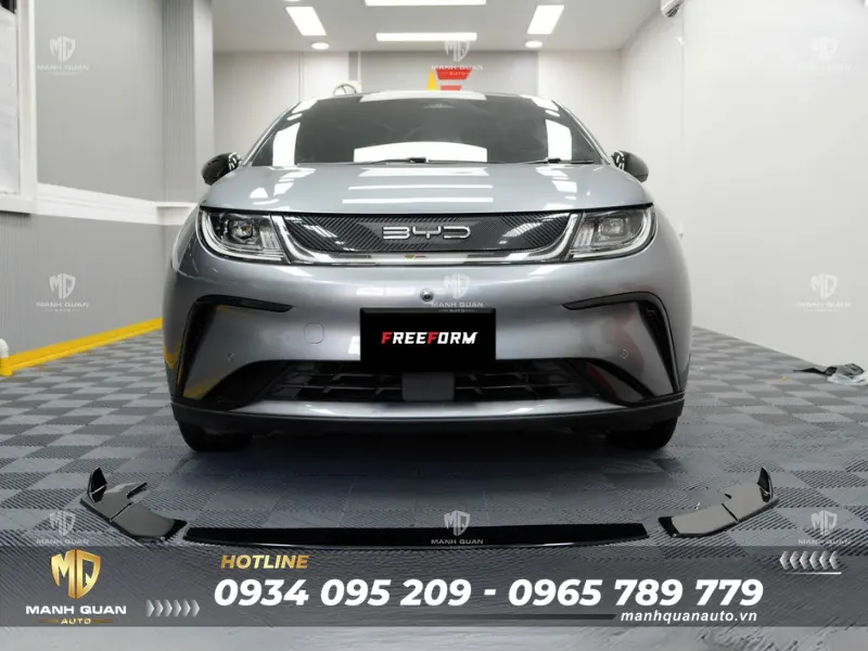 BodyKit BYD Dolphin 2024 mẫu One Fit Ốp cản trước đầu xe gọn, thể thao
