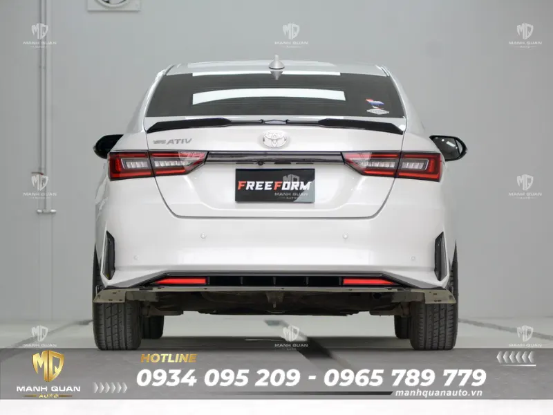 Bodykit Toyota Vios 2022 mẫu One Fit Ốp cản sau và đuôi gió Bodykit Toyota Vios 2022 mẫu One Fit