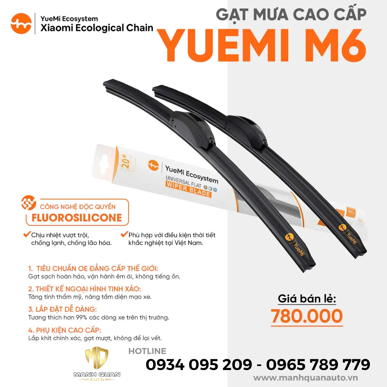 Gạt Mưa Yuemi M6 Bảng giá gạt mưa Yuemi M6