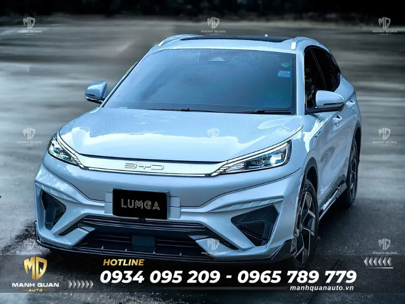 Bodykit BYD Atto 3 2024 mẫu Lumga Ốp cản trước giúp mặt tiền xe trở nên sắc nét, uy lực mà không hề làm mất đi sự liền lạc, tinh tế ban đầu