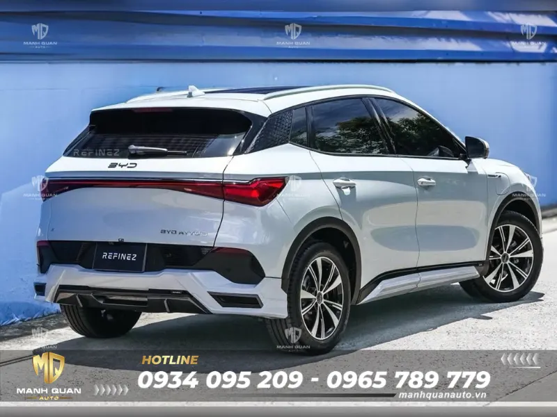 Bodykit BYD Atto 3 2024 mẫu Refinez Ốp cản sau một chi tiết nâng cấp thông minh, đồng bộ hoàn hảo với tổng thể, tạo nên một bộ cánh thể thao, hút mắt từ mọi góc nhìn
