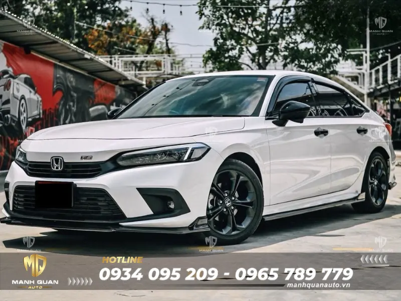 Ốp cản trước và ốp hông Bodykit Honda Civic 2022 mẫu RS-Sport